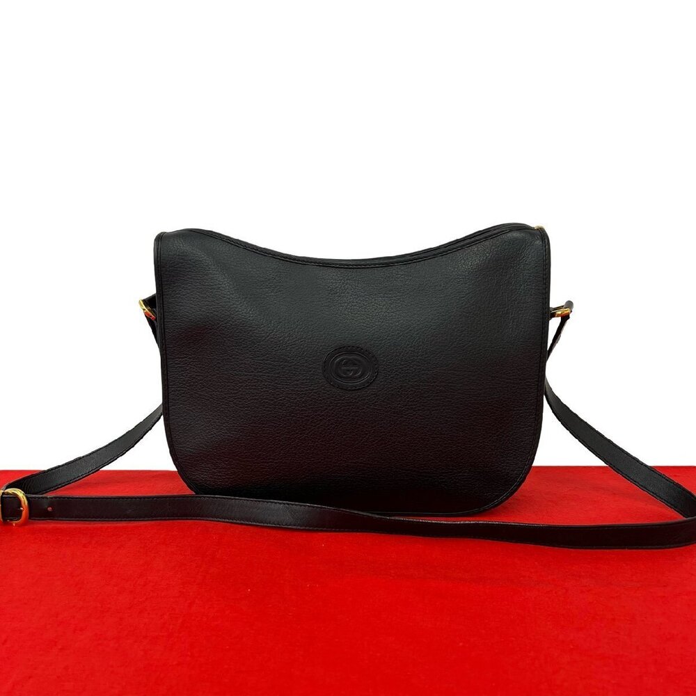 GUCCI GG leather shoulder bag Clutch sacoche black